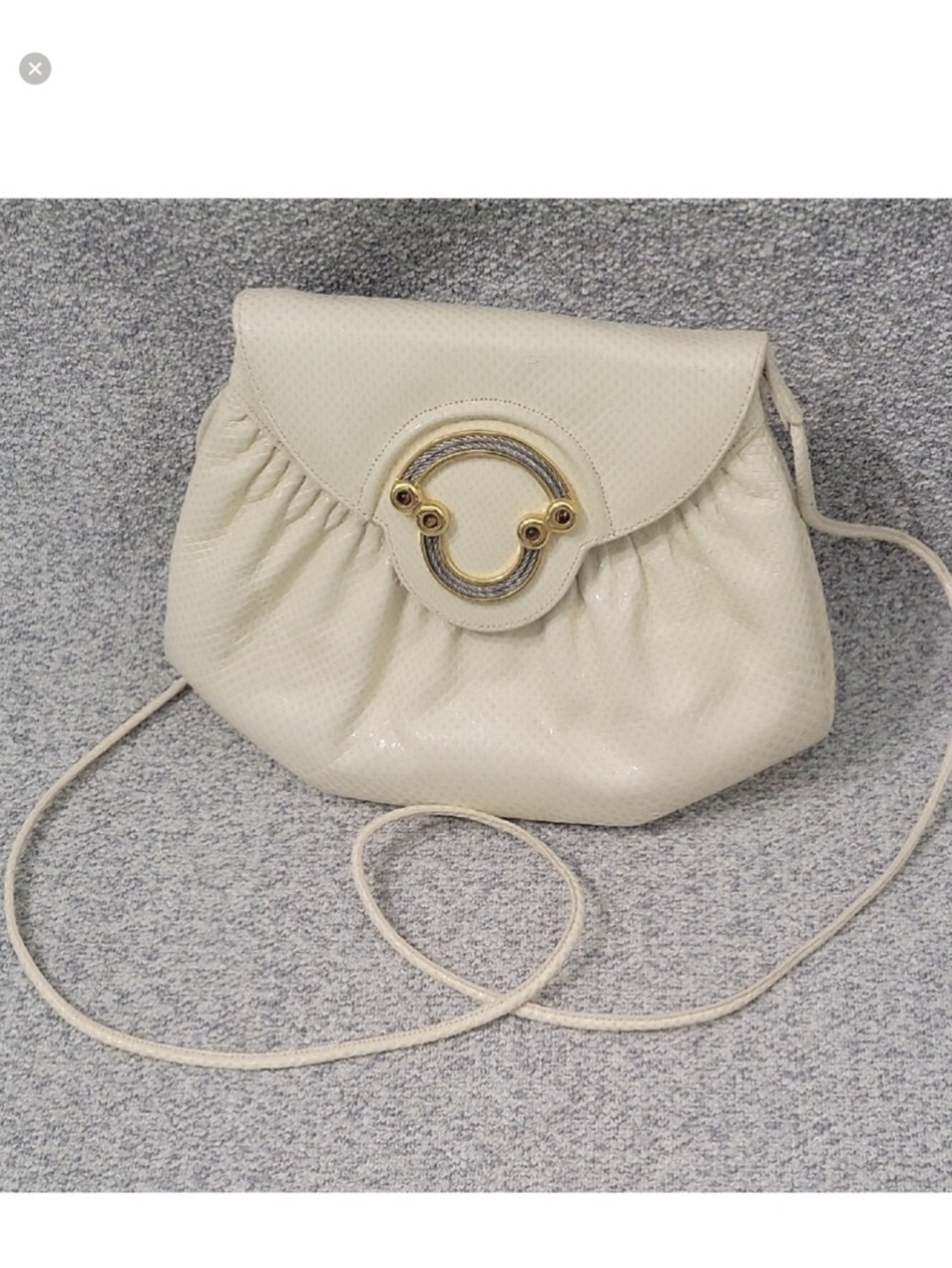 Finesse La Model Vintage Cream Snakeskin Small Crossbody Bag - Picture 4 of 10
